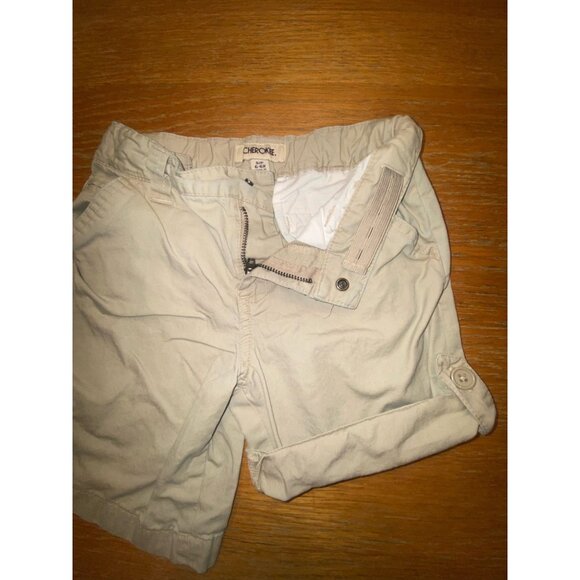 Cherokee Boys Khaki Cargo Shorts Size 5 Adjustable Waist Cotton Blend - Picture 3 of 4